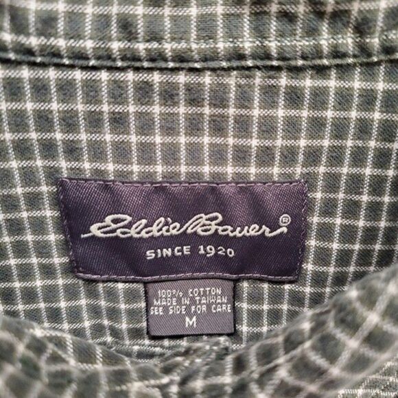 Eddie Bauer Plaid Check Men's Long Sleeve Shirt in Size M - Picture 3 of 5